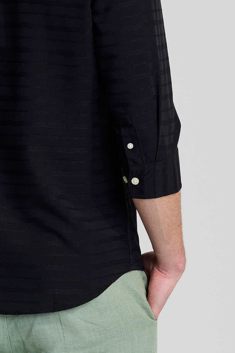 Black Self Design Shirt