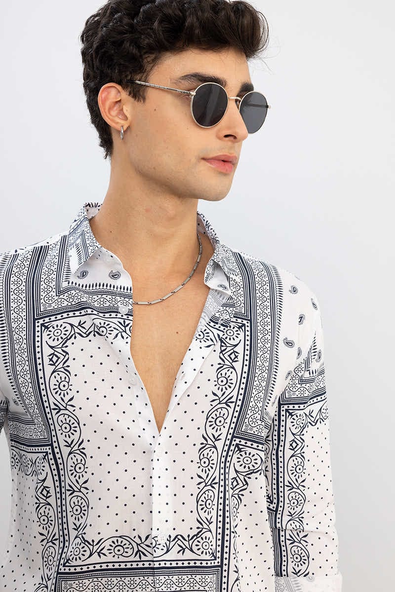 Hand Printed White Shirt
