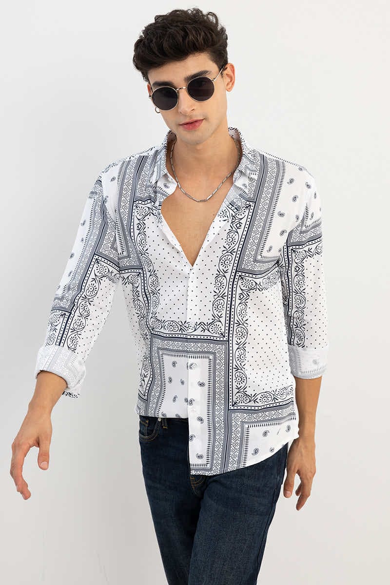 Hand Printed White Shirt