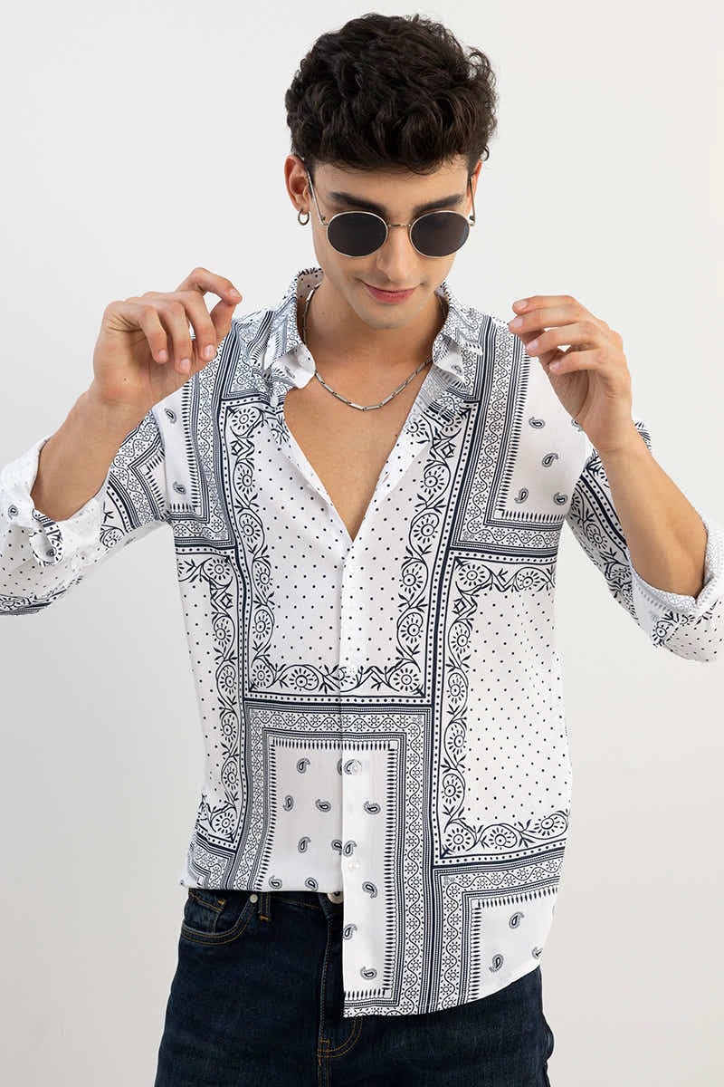 Hand Printed White Shirt