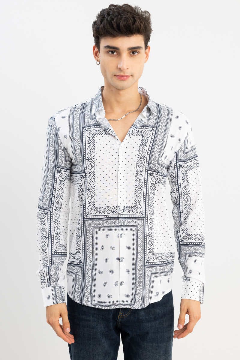 Hand Printed White Shirt