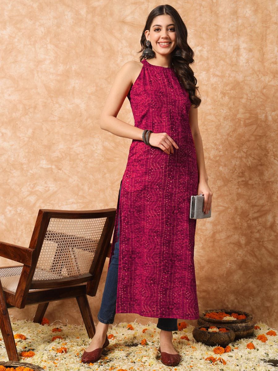 Red blossom kurti