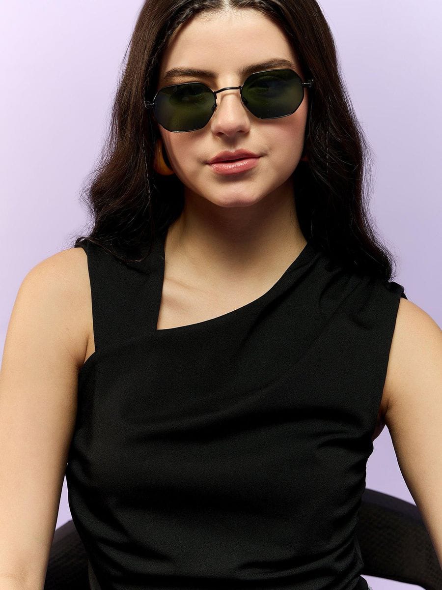 Black Stick Crop Top