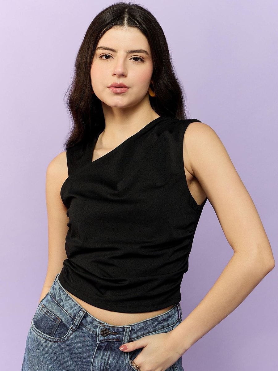 Black Stick Crop Top